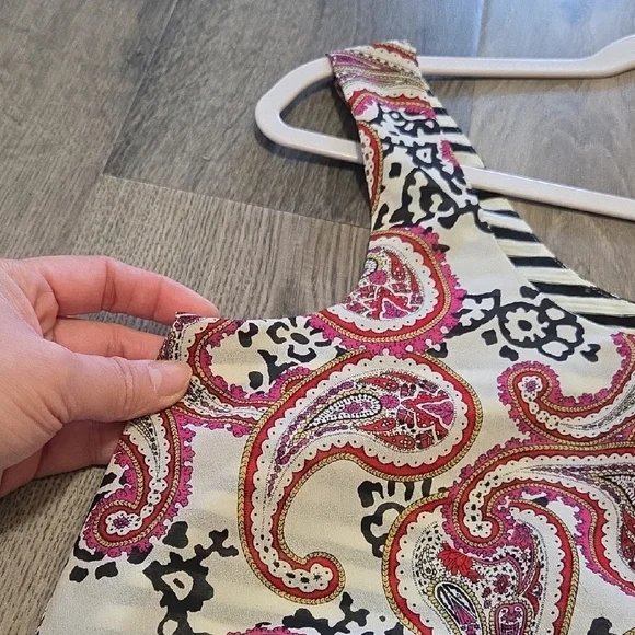 Anthropologie Multicolor Paisley & Striped Tank Top | Boho Layered Sleeveless - Picture 4 of 6